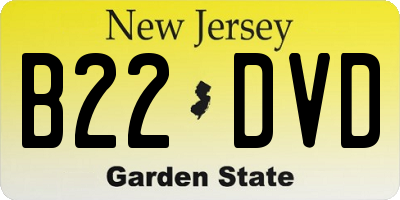 NJ license plate B22DVD