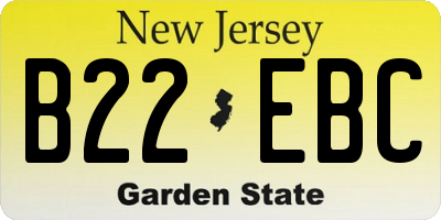 NJ license plate B22EBC