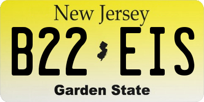 NJ license plate B22EIS