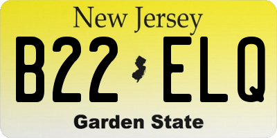 NJ license plate B22ELQ