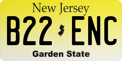 NJ license plate B22ENC