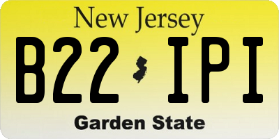 NJ license plate B22IPI