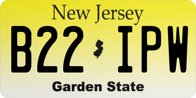 NJ license plate B22IPW