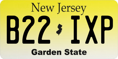 NJ license plate B22IXP