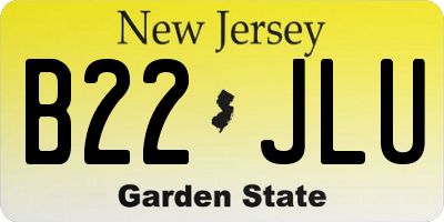 NJ license plate B22JLU