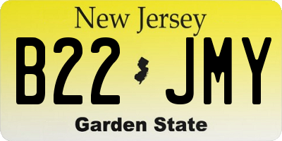 NJ license plate B22JMY