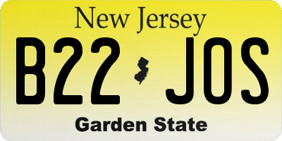 NJ license plate B22JOS