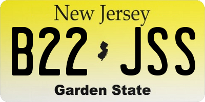 NJ license plate B22JSS