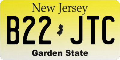 NJ license plate B22JTC