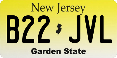 NJ license plate B22JVL