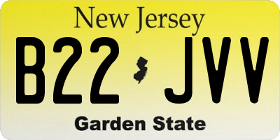 NJ license plate B22JVV