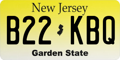 NJ license plate B22KBQ