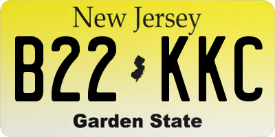 NJ license plate B22KKC