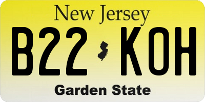 NJ license plate B22KOH