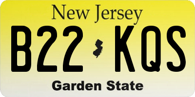 NJ license plate B22KQS