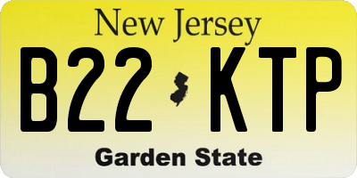 NJ license plate B22KTP