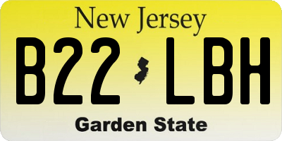 NJ license plate B22LBH