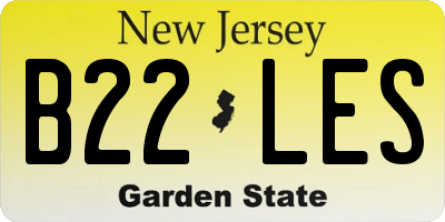 NJ license plate B22LES