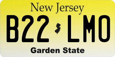NJ license plate B22LMO