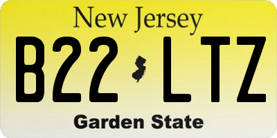 NJ license plate B22LTZ
