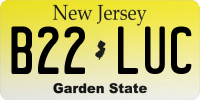 NJ license plate B22LUC