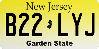 NJ license plate B22LYJ