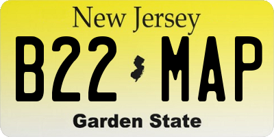 NJ license plate B22MAP