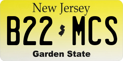 NJ license plate B22MCS