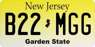 NJ license plate B22MGG