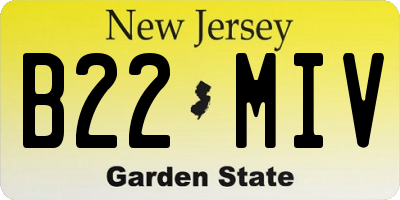 NJ license plate B22MIV