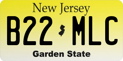 NJ license plate B22MLC
