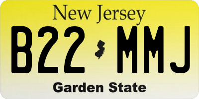 NJ license plate B22MMJ