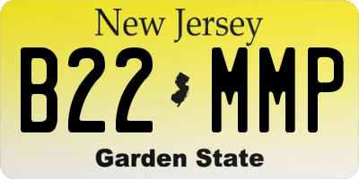 NJ license plate B22MMP