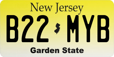 NJ license plate B22MYB