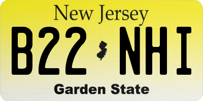 NJ license plate B22NHI