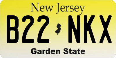NJ license plate B22NKX