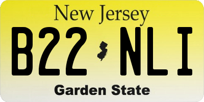 NJ license plate B22NLI