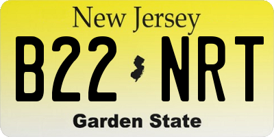 NJ license plate B22NRT