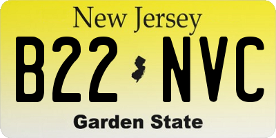 NJ license plate B22NVC
