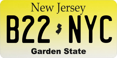 NJ license plate B22NYC