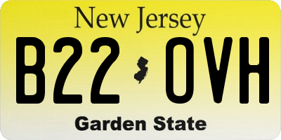 NJ license plate B22OVH