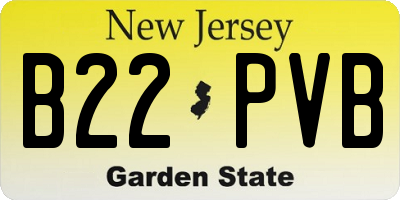 NJ license plate B22PVB