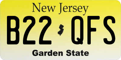 NJ license plate B22QFS