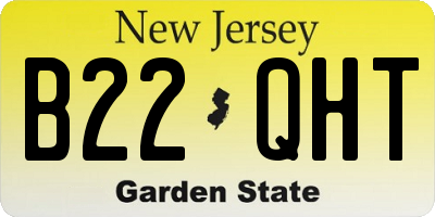 NJ license plate B22QHT