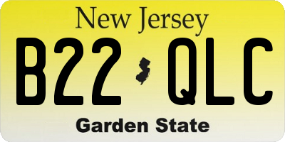 NJ license plate B22QLC