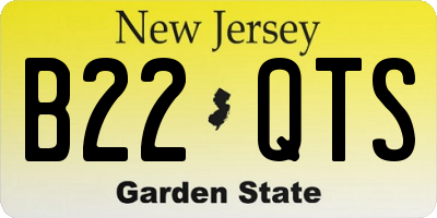 NJ license plate B22QTS