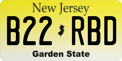 NJ license plate B22RBD