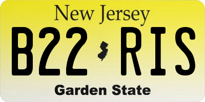 NJ license plate B22RIS
