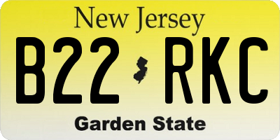 NJ license plate B22RKC