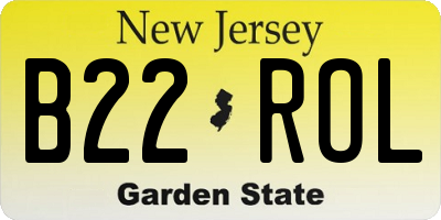 NJ license plate B22ROL